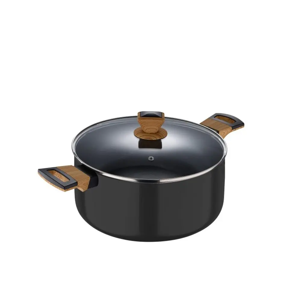 BERGNER Kastrol s nepřilnavým povrchem a poklicí 28 cm Earth Black BG-32037-BK