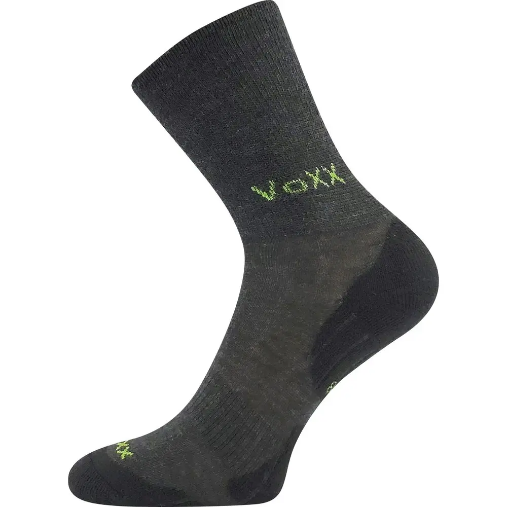 VoXX Ponožky dětské zimní vlněné IRIZARIK se stříbrem TMAVĚ ŠEDÉ -