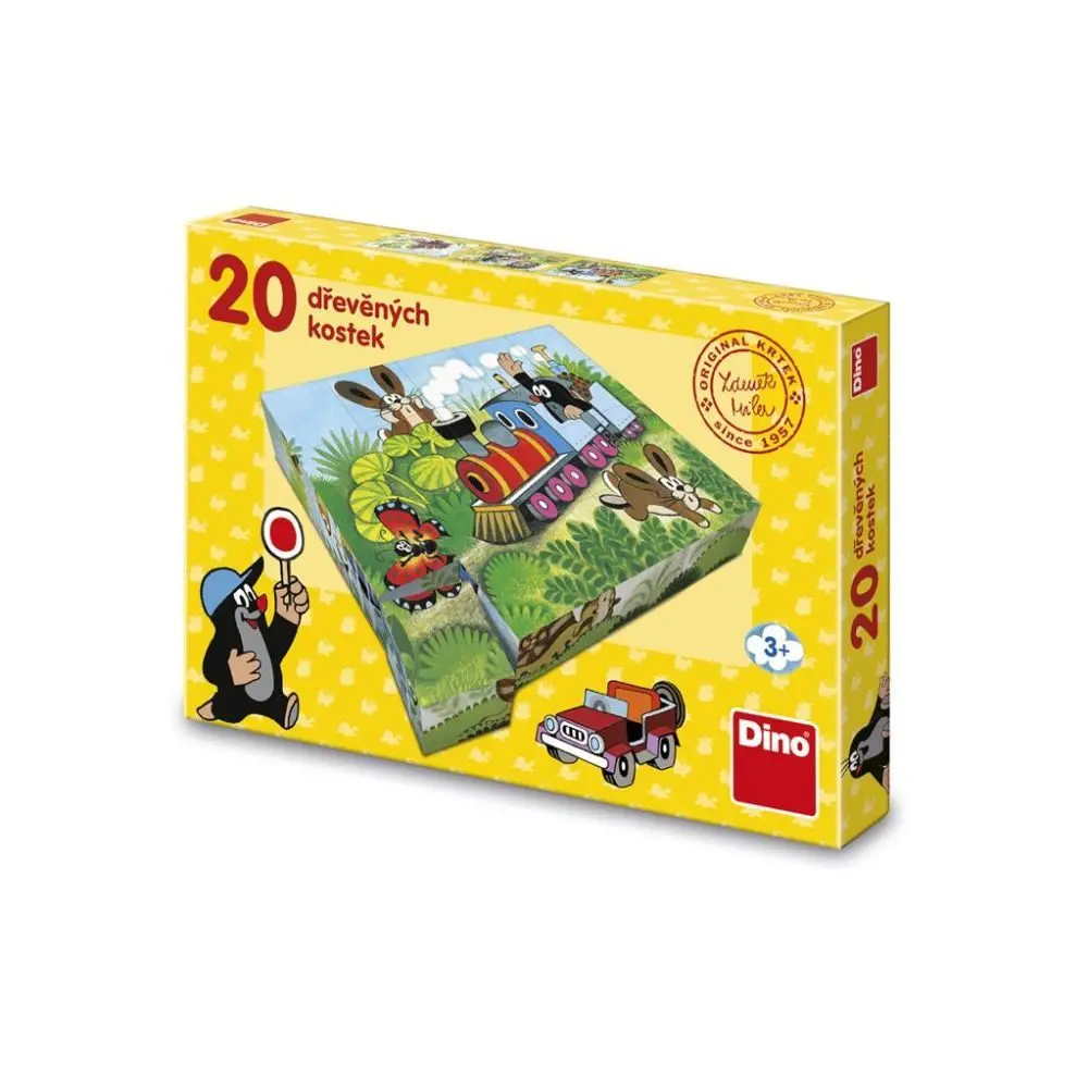 Dřevěné kostky Krteček a doprava - 20 kostek