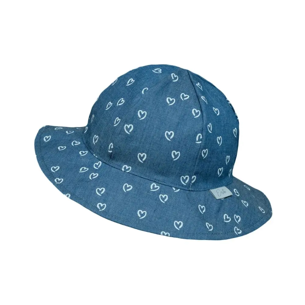 ESITO | Dívčí klobouk riflový Denim hearts - modrá / XXS
