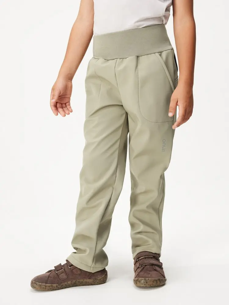 Dětské softshellové kalhoty s fleecem Simple, Khaki