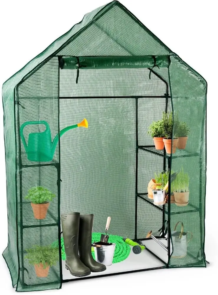 KINZO Zahradní foliovník se vstupem 6 polic 195x73x143 mm ED-219566