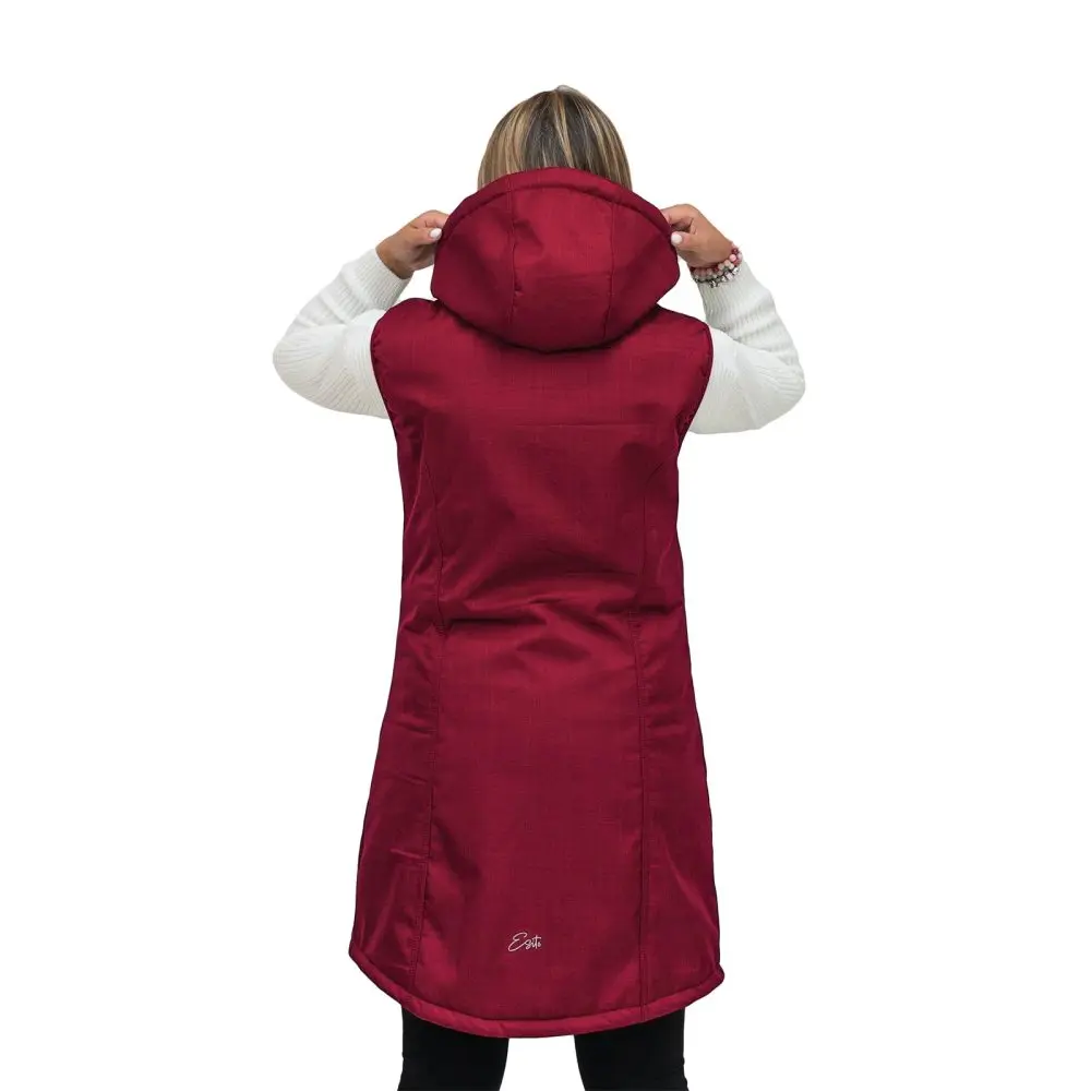 ESITO Dámská zimní softshellová vesta s beránkem Red - červená - XL červená