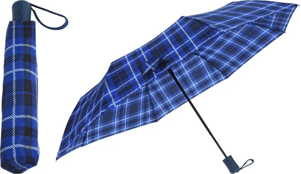 EXCELLENT HOUSEWARE Deštník skládací 95 cm kostka modrý KO-DB7250520modr