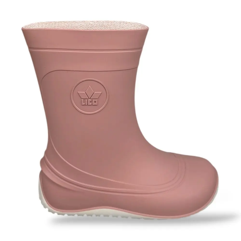 Dětské barefoot holinky LICO Aride Rain – růžové
