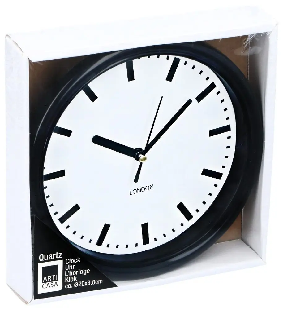 ARTICASA Nástěnné hodiny 20 cm černá ED-224295cern