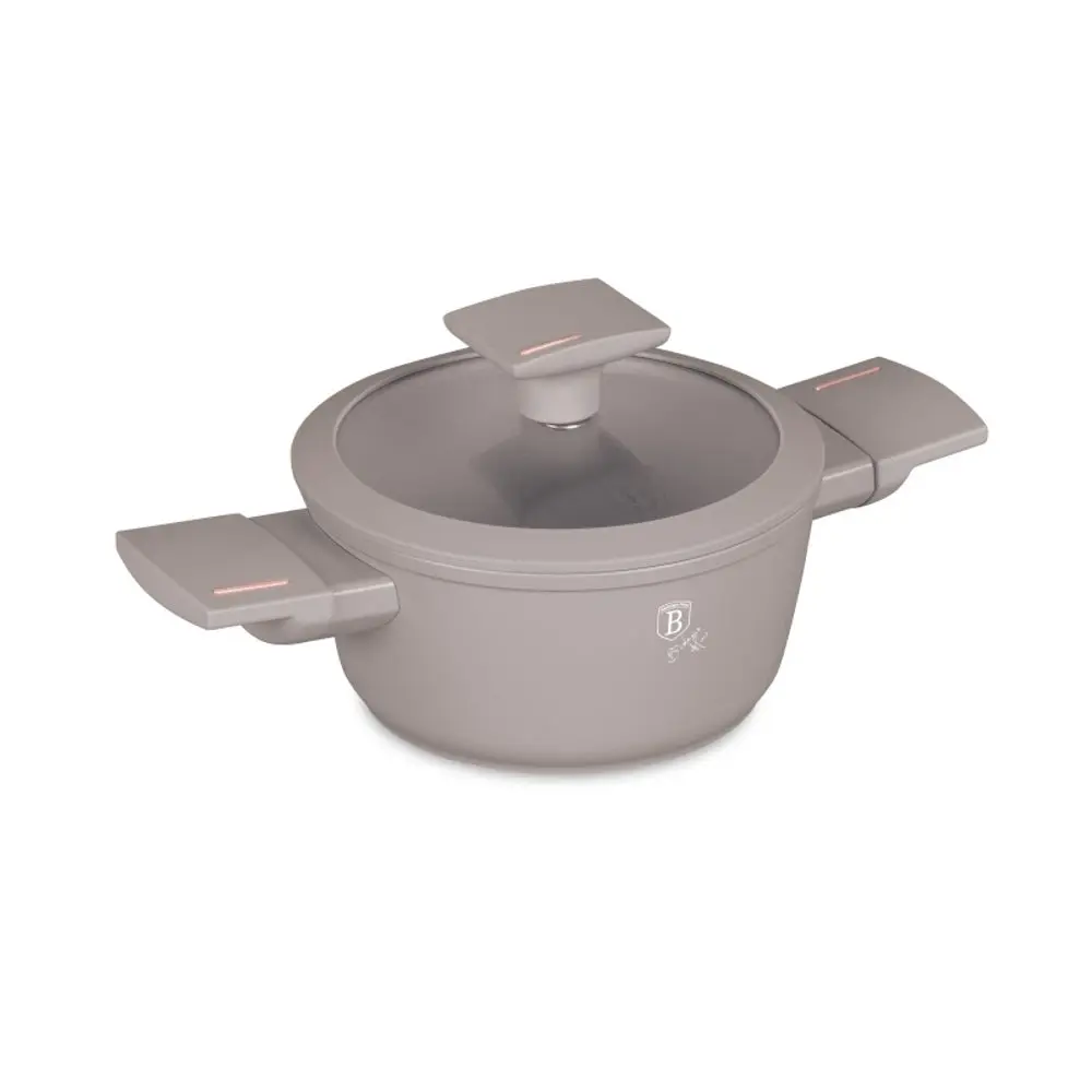 BERLINGERHAUS Kastrol s titanovým povrchem a poklicí pro děti 14 cm Taupe Collection BH-8286