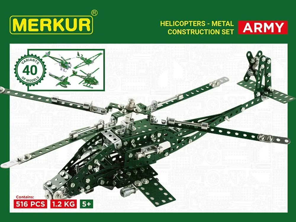 Merkur Helikopter Set, 515 dílů, 40 modelů