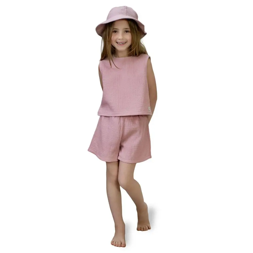 ESITO | Dívčí mušelínový set Lucka Powder pink - pudrová / 74 -
