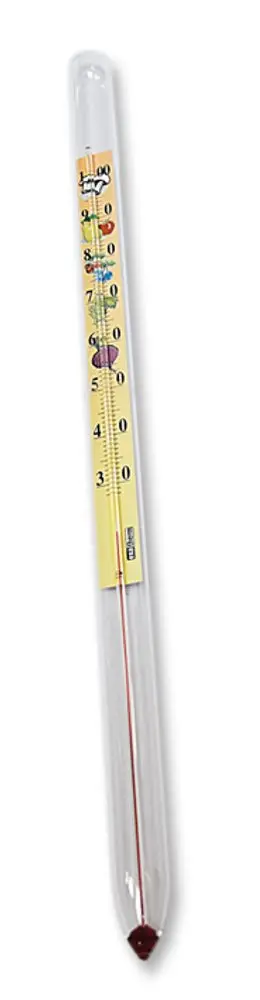teploměr 33cm zavařovací, 30°C+100°C, krátký
