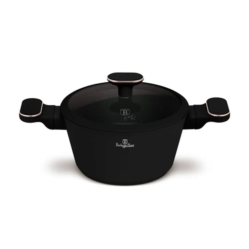 BERLINGERHAUS Kastrol s titanovým povrchem a poklicí 20 cm Black Rose Collection LP-BH-251