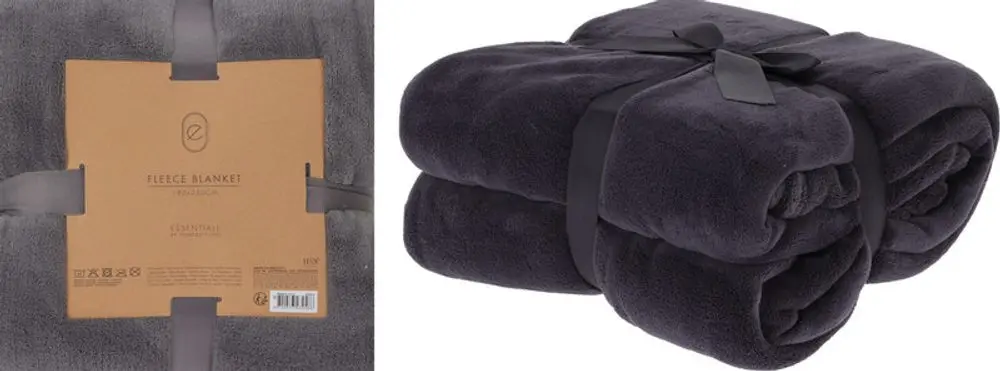 Homestyling Deka fleece 180 x 230 cm ESSENTIALS antracit