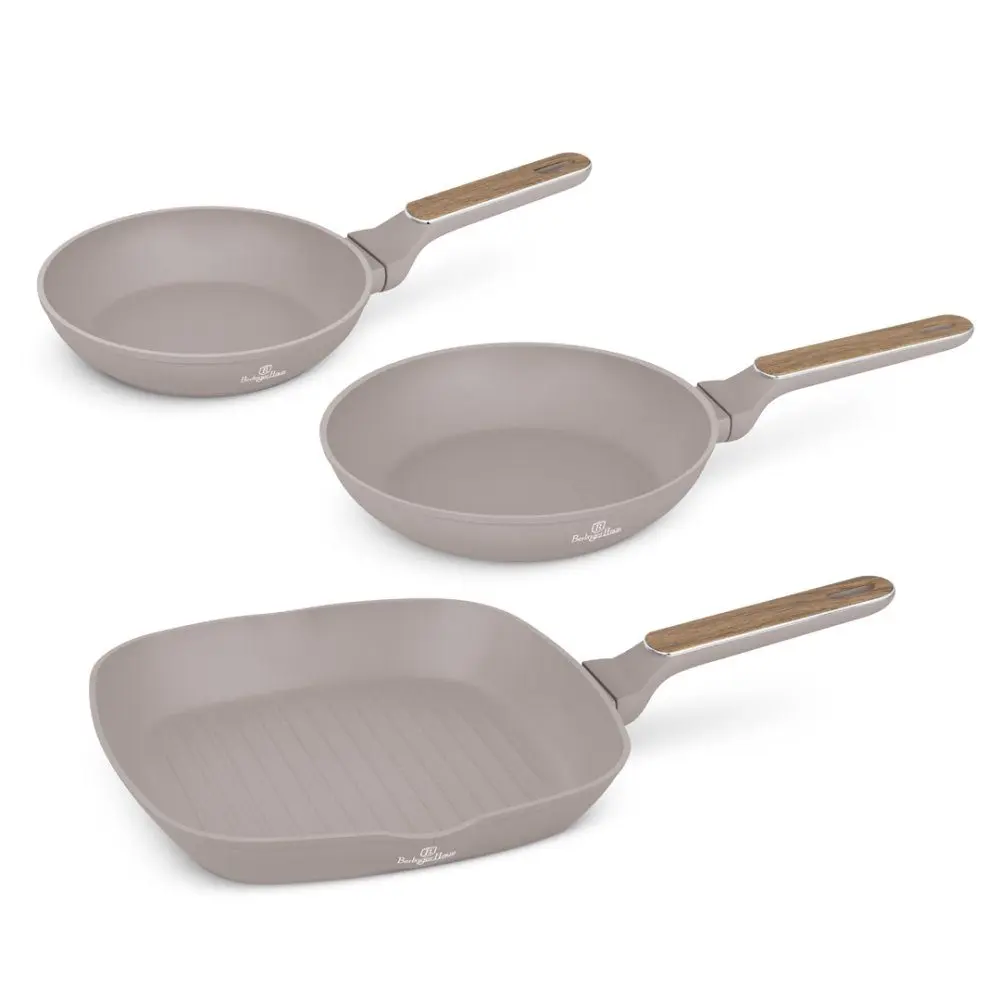 BERLINGERHAUS Sada pánví s titanovým povrchem 3 ks Taupe Nordic Collection BH-8342