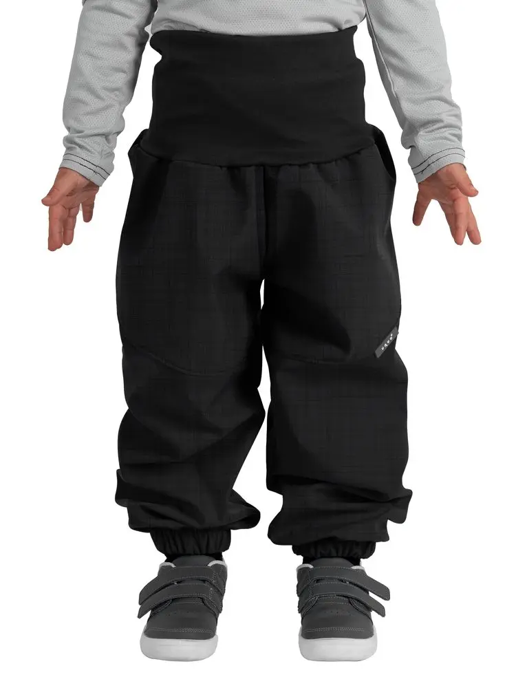 UNUO Batolecí softshellové kalhoty s beránkem Light, Černá Žíhaná Velikost: