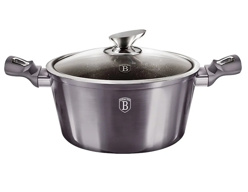 BERLINGERHAUS Kastrol s poklicí s mramorovým povrchem 20 cm Carbon PRO Line BH-6892