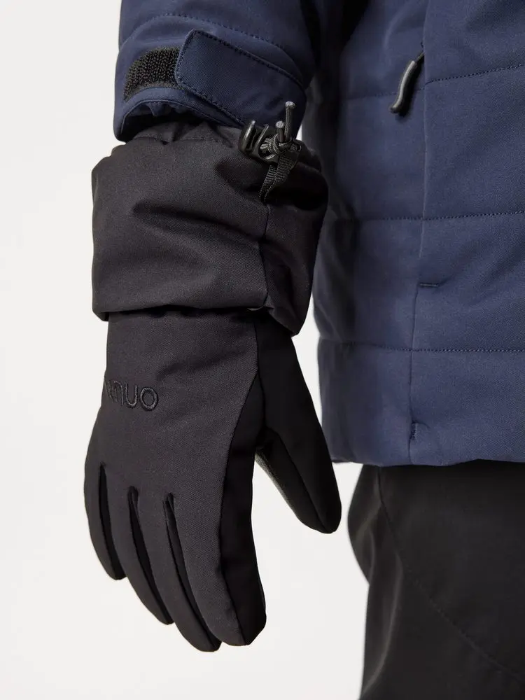 Unuo Dětské zimní rukavice prstové Ski, Černá - M - 5-6 let
