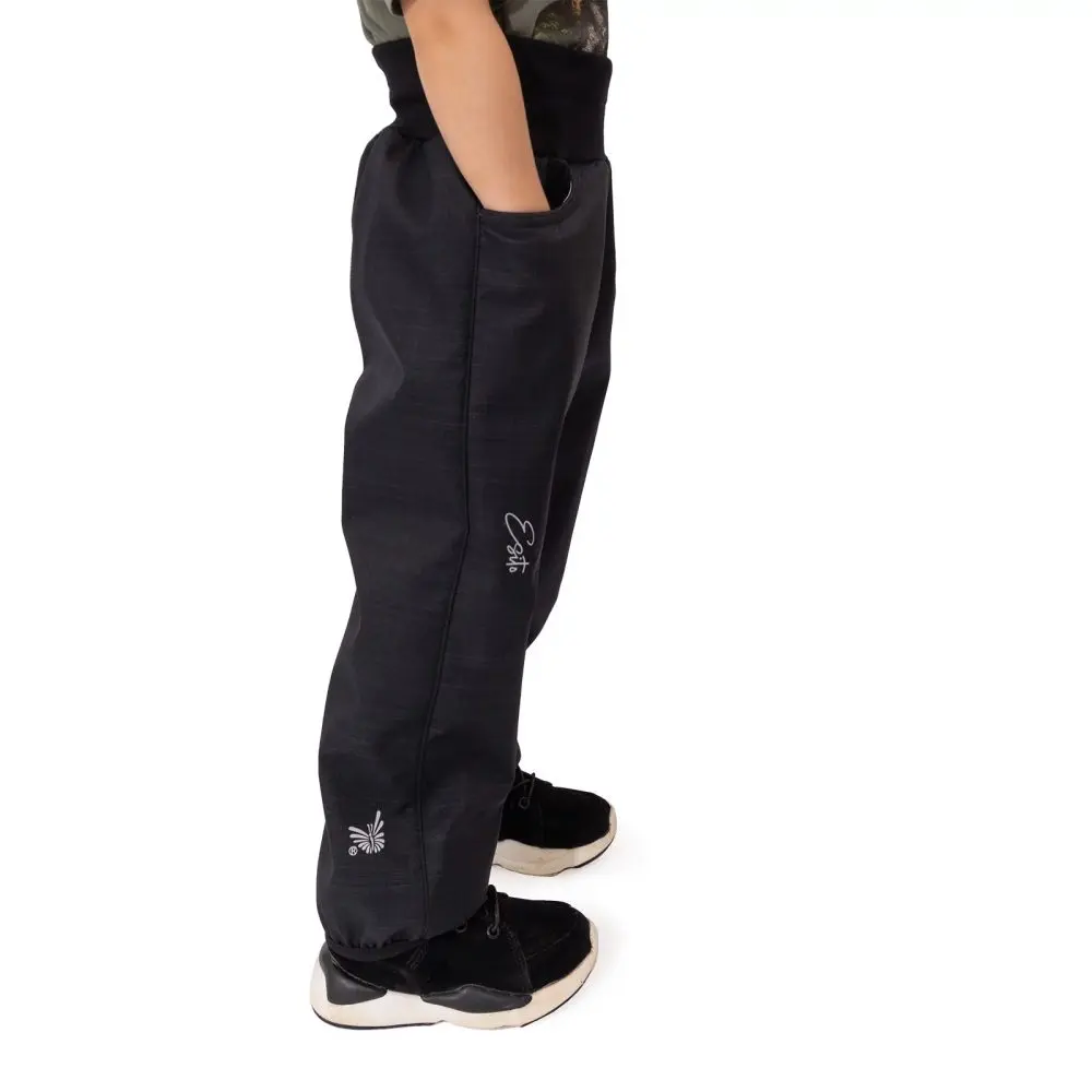 ESITO Dětské softshellové kalhoty s beránkem Black - černá - 146 černá