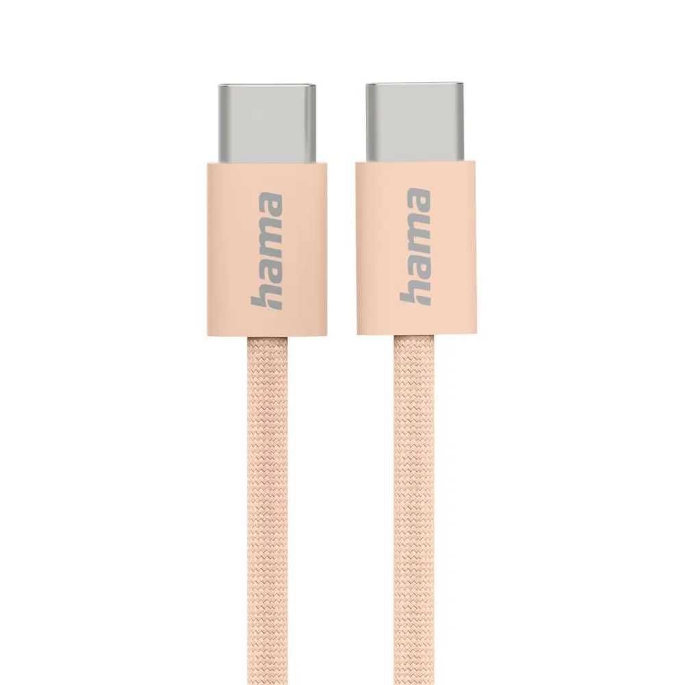 Hama USB-C 2.0 kabel Fabric, 1m, opletený, oranžový
