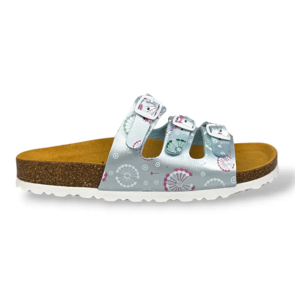 LICO Dívčí pantofle Bioline Flower Kids mint -