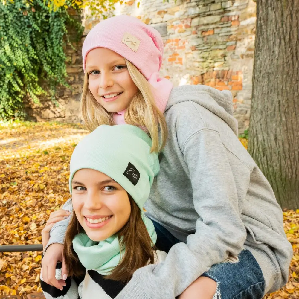 ESITO Žebrovaná čepice spadená Color Pink - růžová - 44 růžová