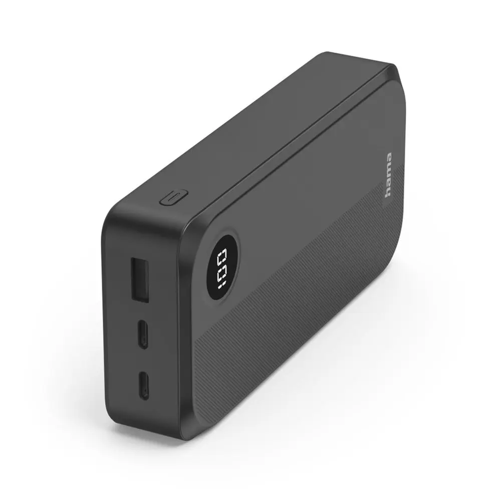 Hama powerbanka 20000 mAh, 3 A, 15 W, výstup: 2x USB-C, 1x USB-A, LED displej