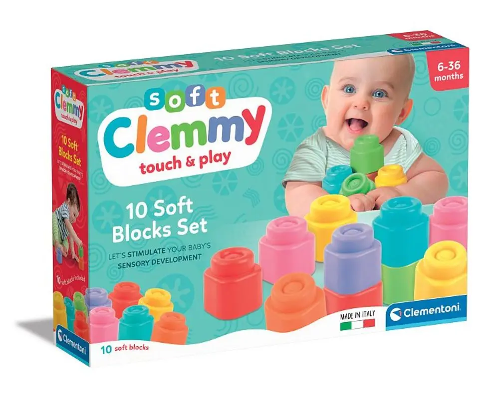 CLEMENTONI Soft Clemmy Sada 10 měkkých kostek 160385