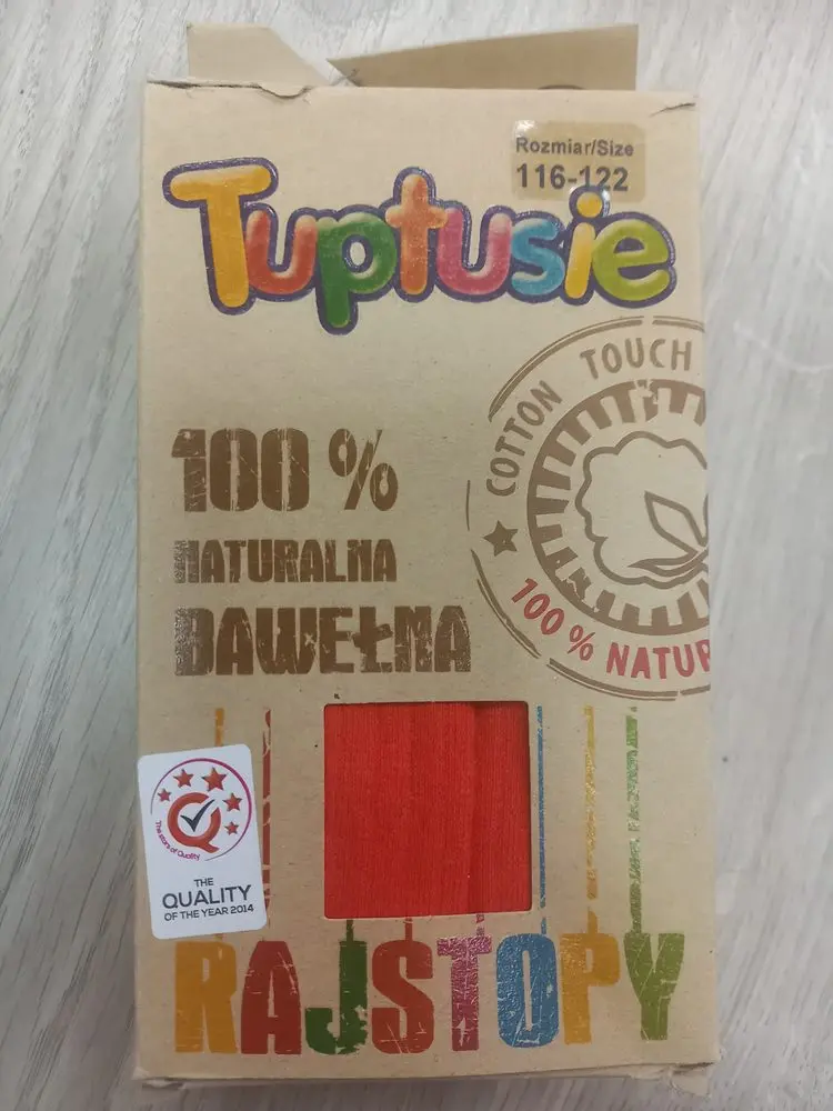 Tuptusie Dívčí bavlněné punčocháče - Červené - 128/134