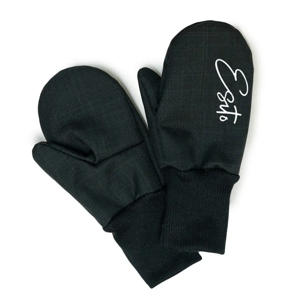 ESITO Zimní palcové rukavice softshell s beránkem Black - černá - 3 - 5 let černá