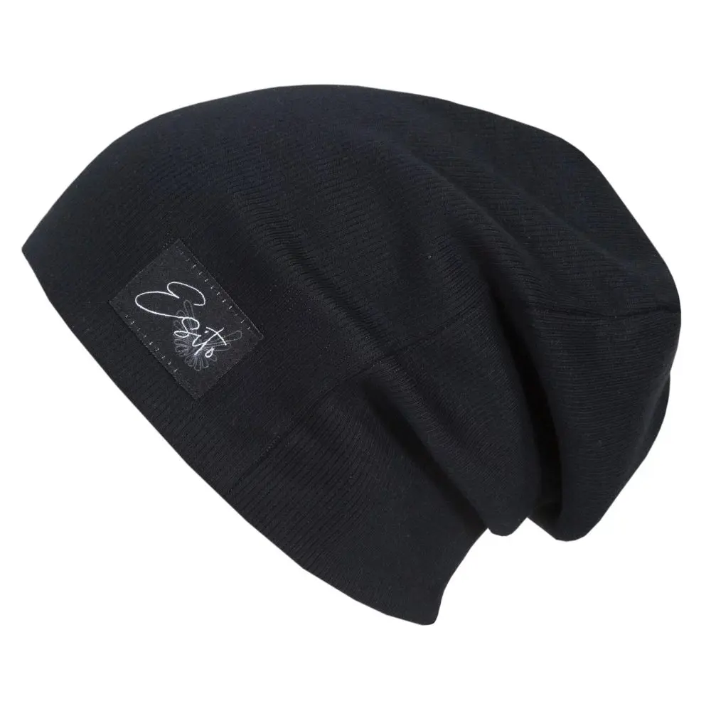ESITO Žebrovaná čepice spadená Color Black - černá