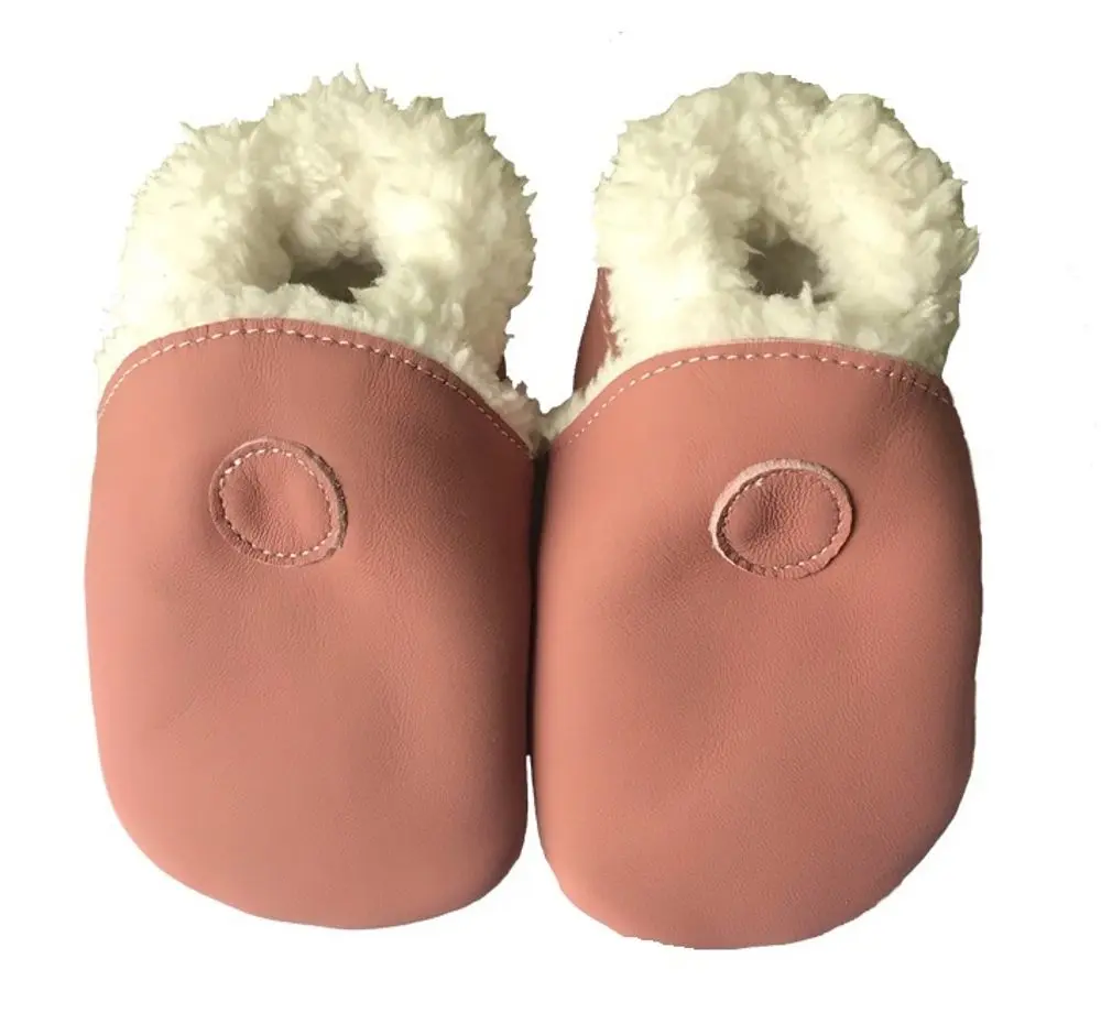 Hopi Hop Barefoot kožené zimní capáčky - růžové - M