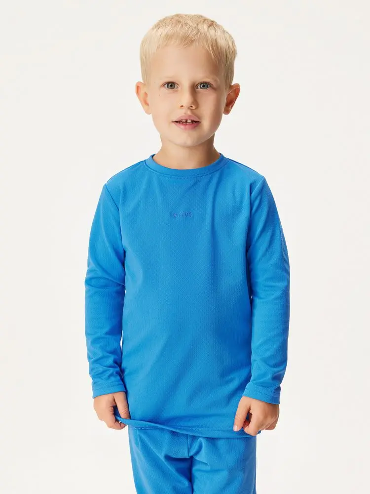 Dětské termo triko UNUO s dlouhým rukávem Comfort, Modrá Velikost