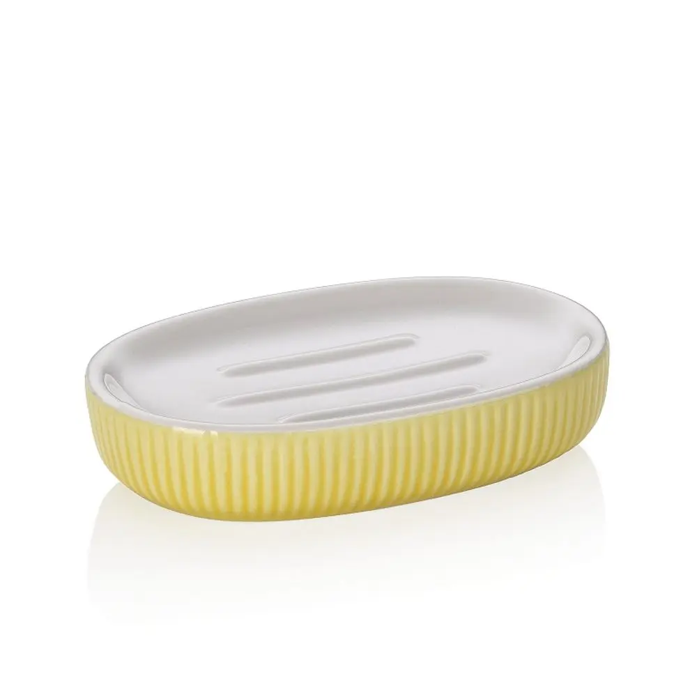 KELA Miska na mýdlo Ava keramika žlutá 13,5x8,5x3,0cm KL-24428