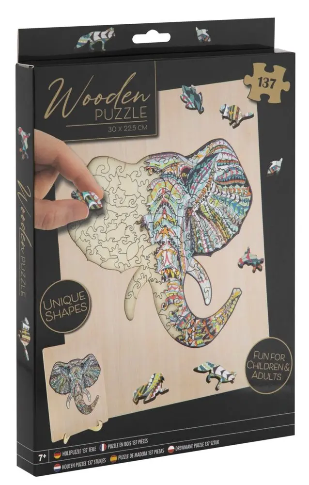 Dřevěné puzzle Slon 137 dílků