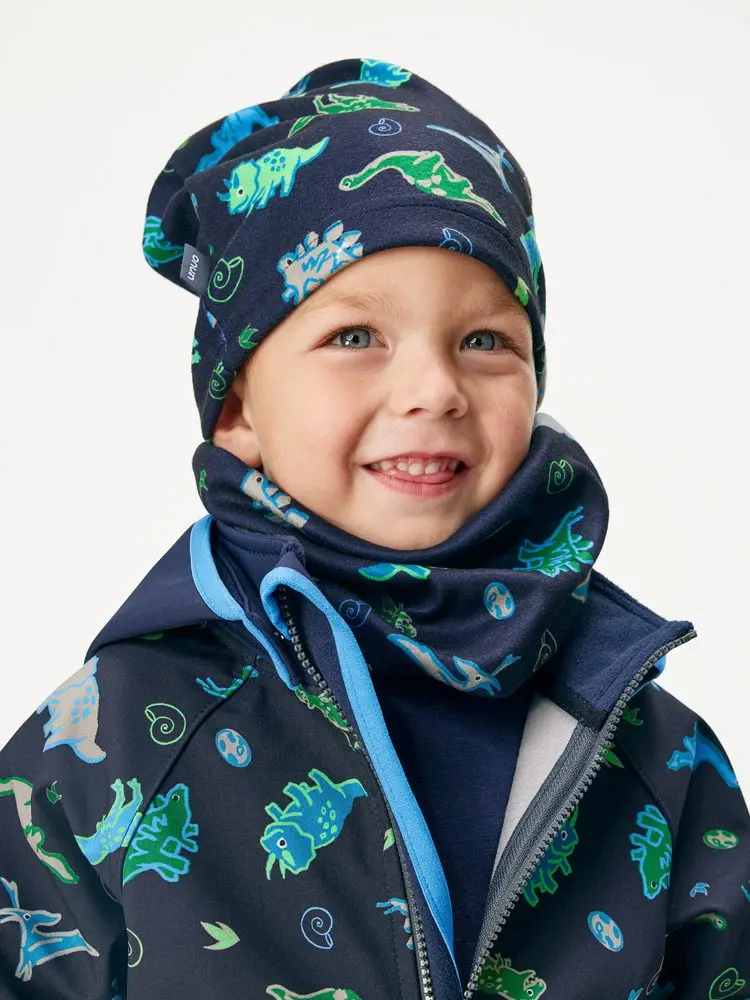 Dětská čepice fleecová Basic, Navy, Dino