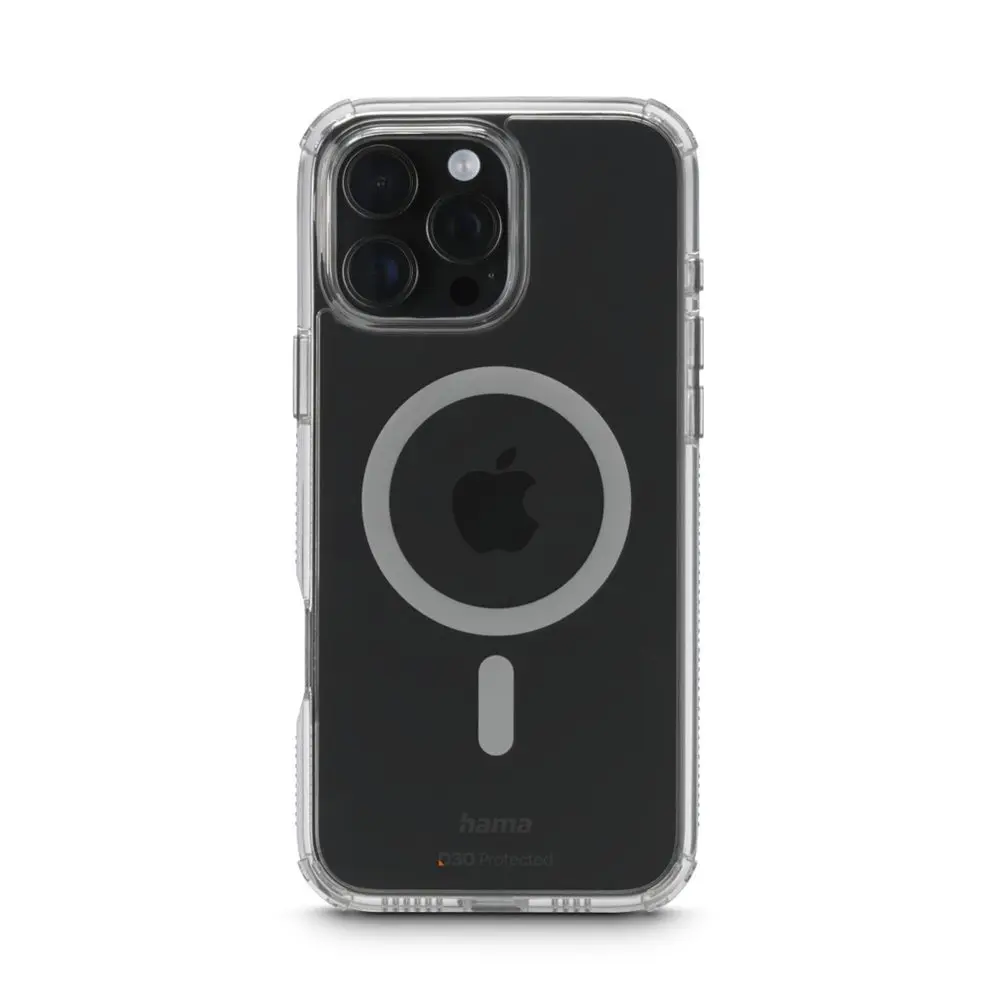 Hama Extreme Protect, kryt pro Apple iPhone 16 Pro Max, magnetický, D3O®, nežloutne, průhledný