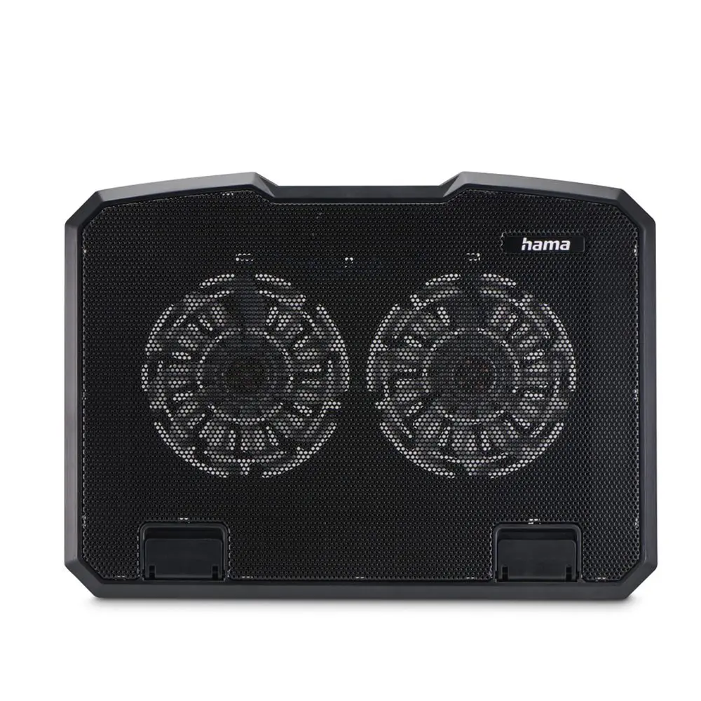 Hama chladicí stojan pro notebook Black Metal, 2 ventilátory, naklápěcí, modré podsvícení, tichý