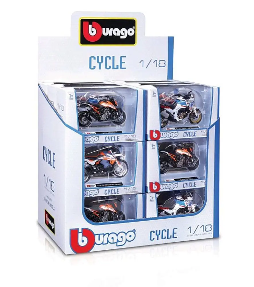 Bburago kovový model motorky bmw r nine t urban gs 1:18 černobílá