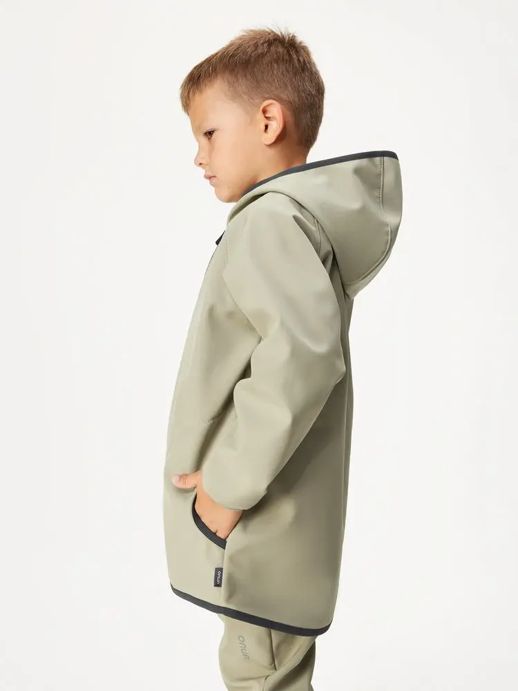 Dětská softshellová bunda s fleecem Basic, Khaki -