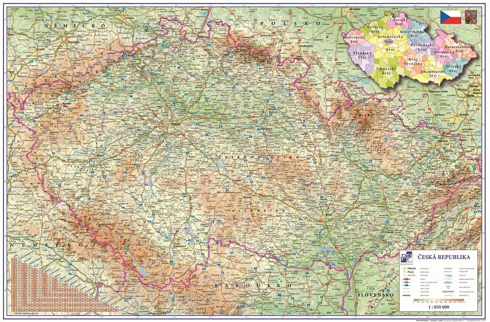Karton P+P Podložka - mapa ČR