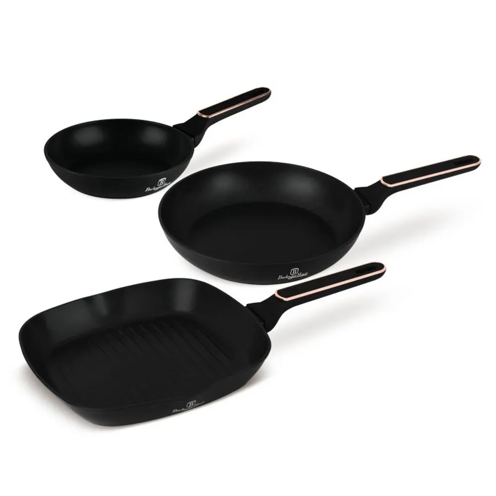 BERLINGERHAUS Sada pánví s titanovým povrchem 3 ks Black Rose Collection BH-8361