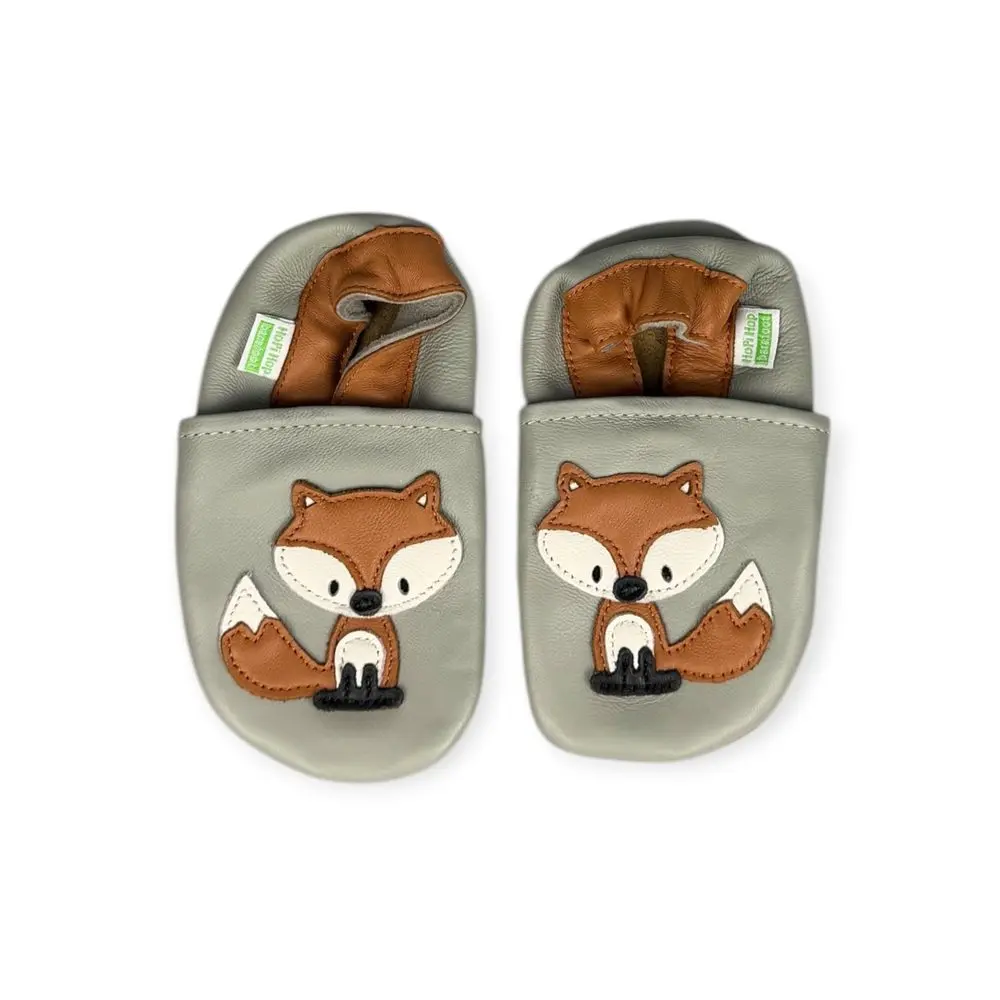Hopi Hop Barefoot kožené capáčky - liška šedá - S