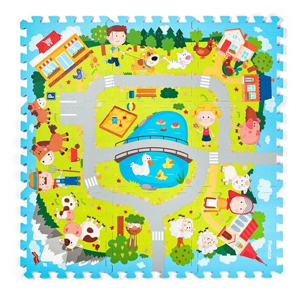 Plastica Pěnové Puzzle Vesnice, 9 ks