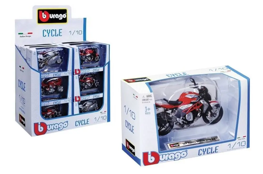 Bburago kovový model motorky bmw r nine t urban gs 1:18 černobílá