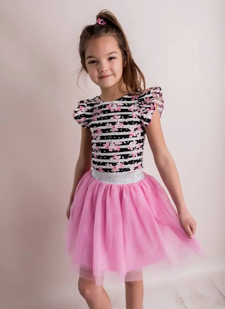 Dětské body Lily Grey tm. modré a bílé pruhy s kytičkami - 92