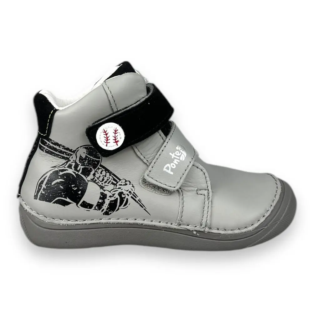 Ponte20 Dětské kožené boty, - Šedé