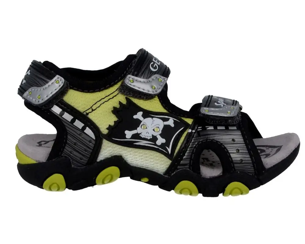 GEOX JR SANDAL STRIKE GREY/LIME