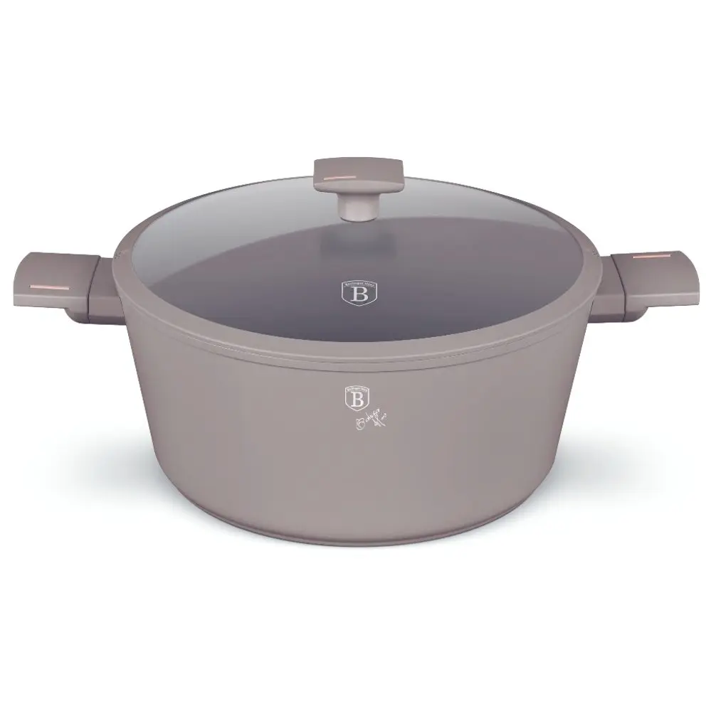 BERLINGERHAUS Kastrol s titanovým povrchem a poklicí 30 cm Taupe Collection BH-8103