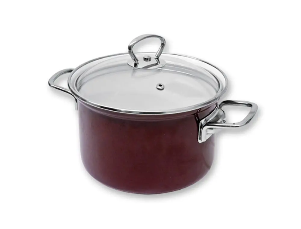 BELIS - Hrnec smalt a skleněná poklice 18cm 2,8l ECO-CERAM
