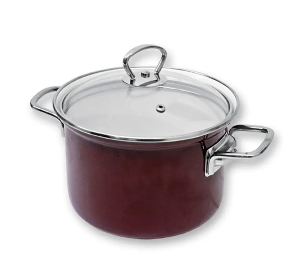 BELIS - Hrnec smalt a skleněná poklice 16cm 2,1l ECO-CERAM