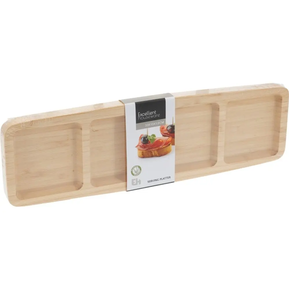 Excellent Houseware Bambusový servírovací talíř BEMBO 33 cm hnědý